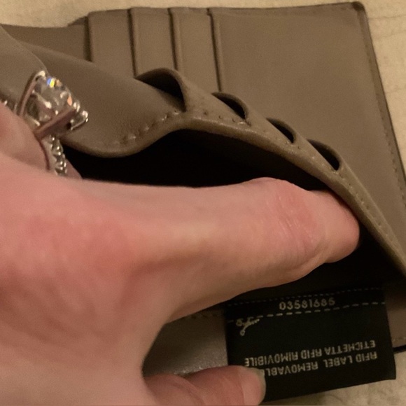 Fendi Black Leather Compact Wallet — Gold Pyramid Stud Closure - Picture 6 of 11